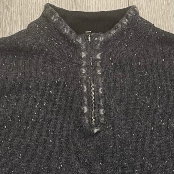 WOOLRICH Onyx Heather Pullover 1/4 Zip Sweater L - Picture 2 of 11